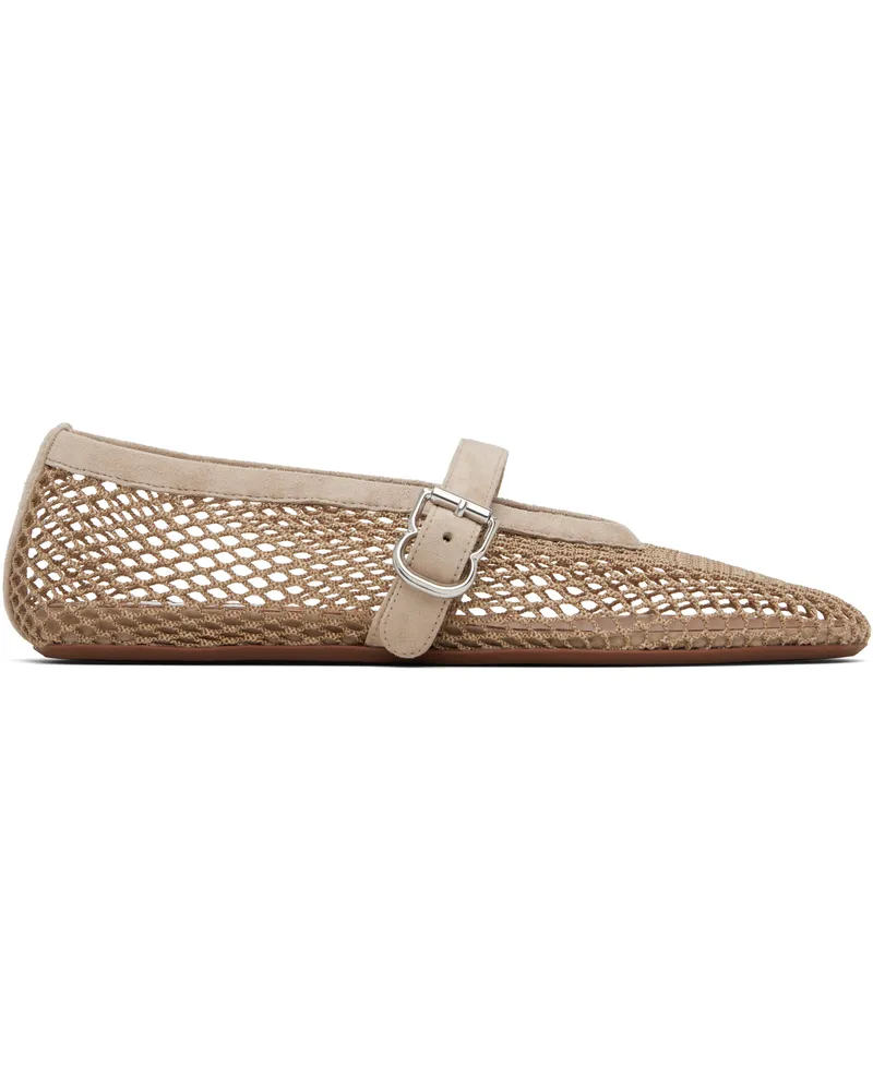 Alaïa Gray Fishnet Ballerina Flats 824