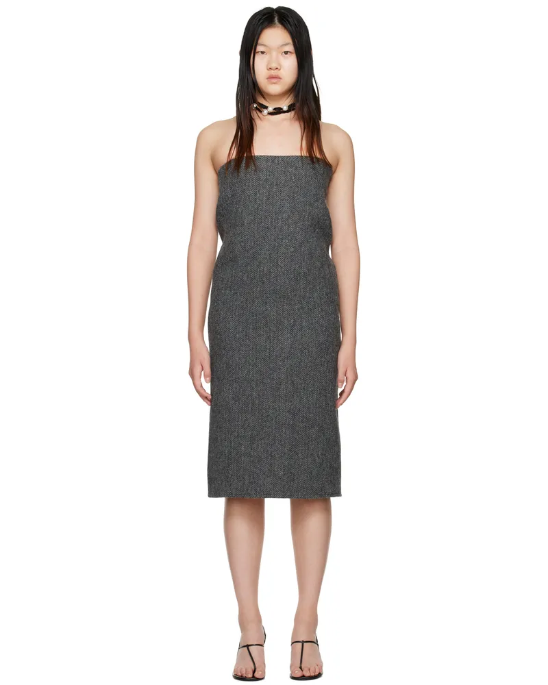 WE 11 DONE Gray Tube Midi Dress Grey