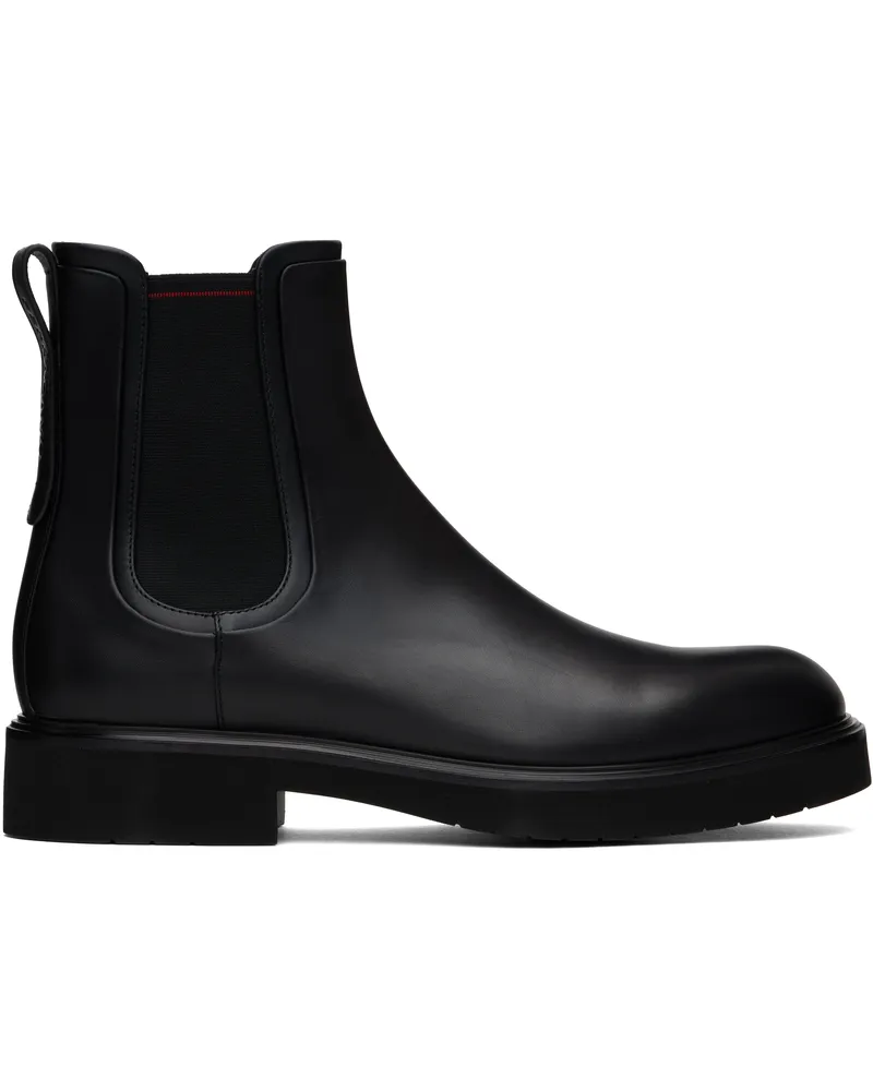 Ferragamo Black Calfskin Chelsea Boots Nero