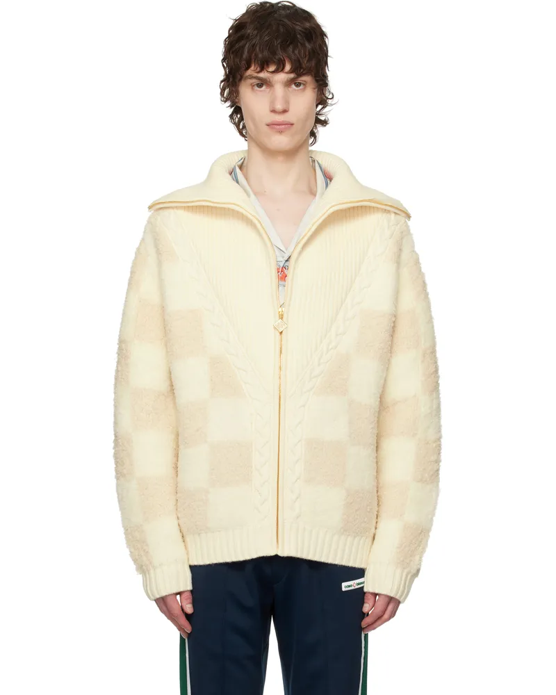 Casablanca Paris Off-White Merino Fleece Jacket White