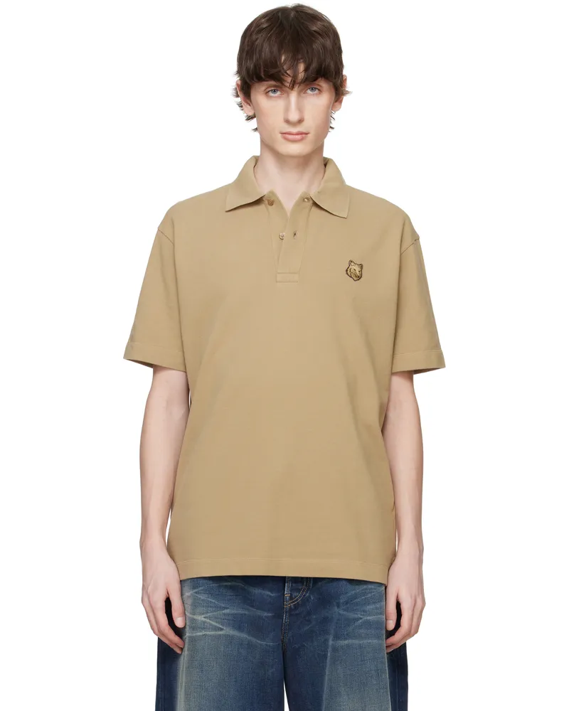 Kitsuné Khaki Bold Fox Head Patch Comfort Polo 0117