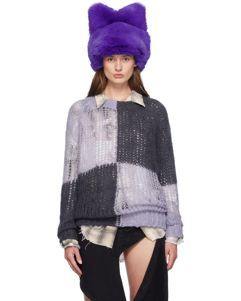 Acne Studios Purple & Gray Loose Sweater Bas