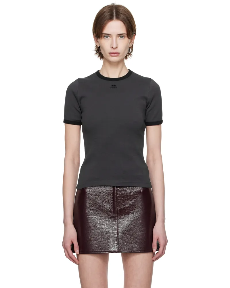 Courrèges Gray & Black Heritage T-shirt B155