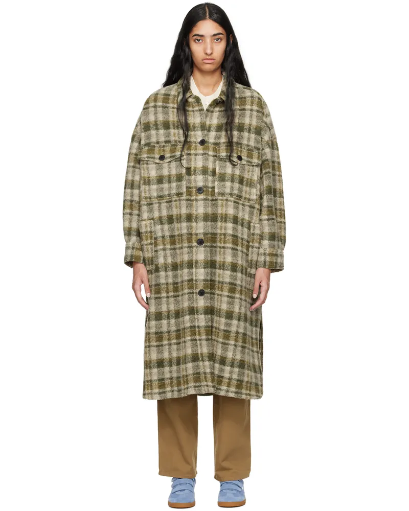 Étoile Isabel Marant Khaki & Beige Fontizi Coat Kaec