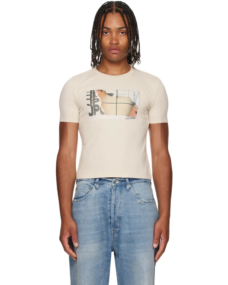 Jean Paul Gaultier Beige Printed Fire Baby T-shirt 691501-lightbeige