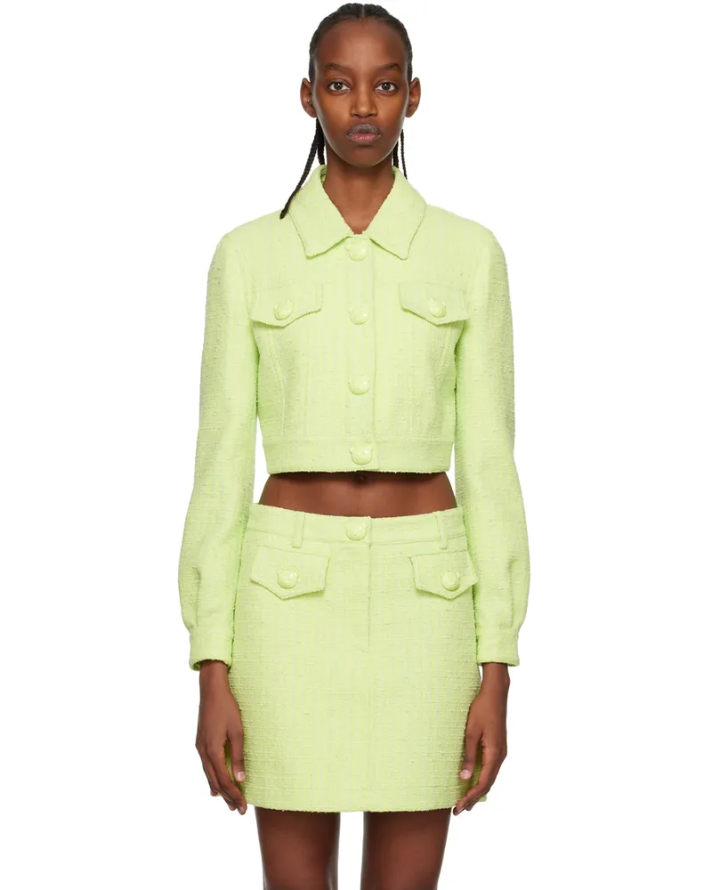 Moschino Green Teddy Buttons Jacket A0449