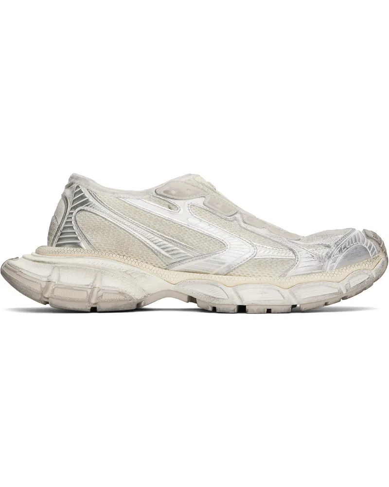 Balenciaga Off-White & Silver 3XL Slip On Sneakers 9191