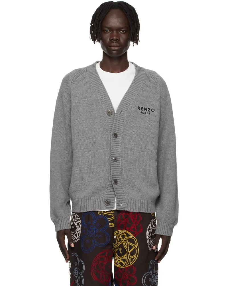 Kenzo Gray Kenzo Paris 'Boke Flower' Cardigan Pale