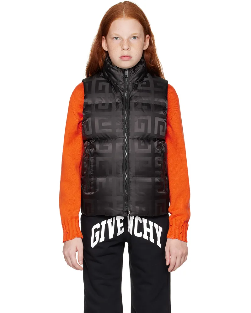 Givenchy Kids Black 4G Down Vest 09b