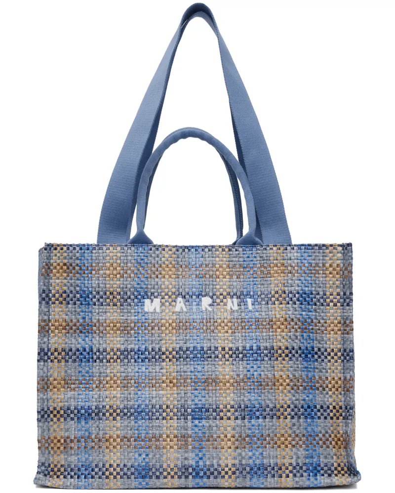 Marni Blue & Beige Large Basket Tote Zo755