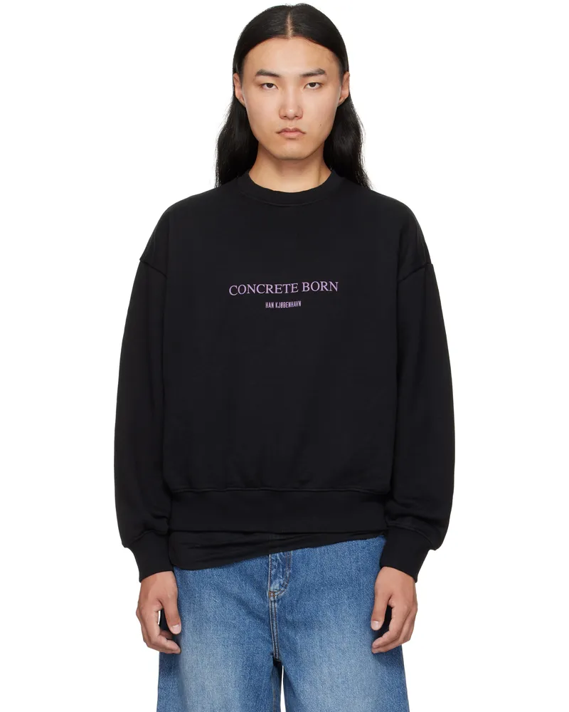 Han Kjøbenhavn Black Logo Oversized Crewneck Sweatshirt Black