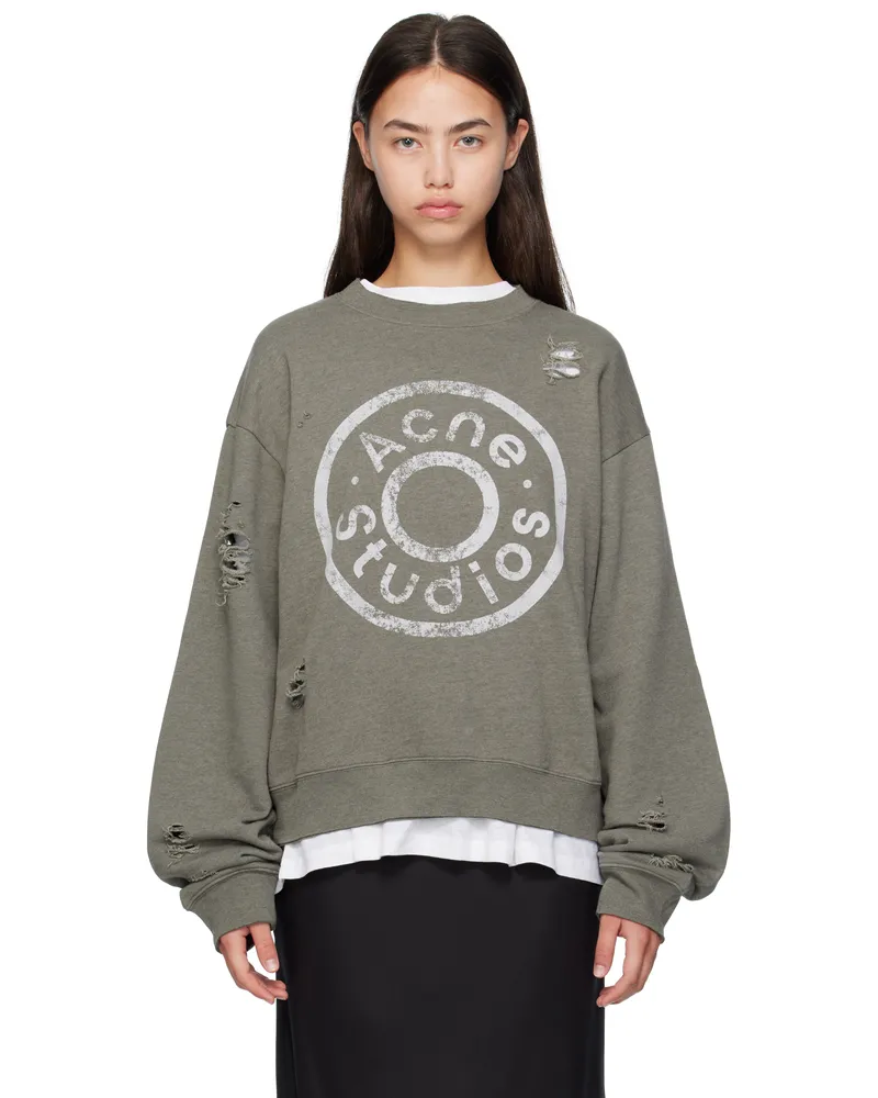 Acne Studios Gray Printed Logo Sweatshirt Bca