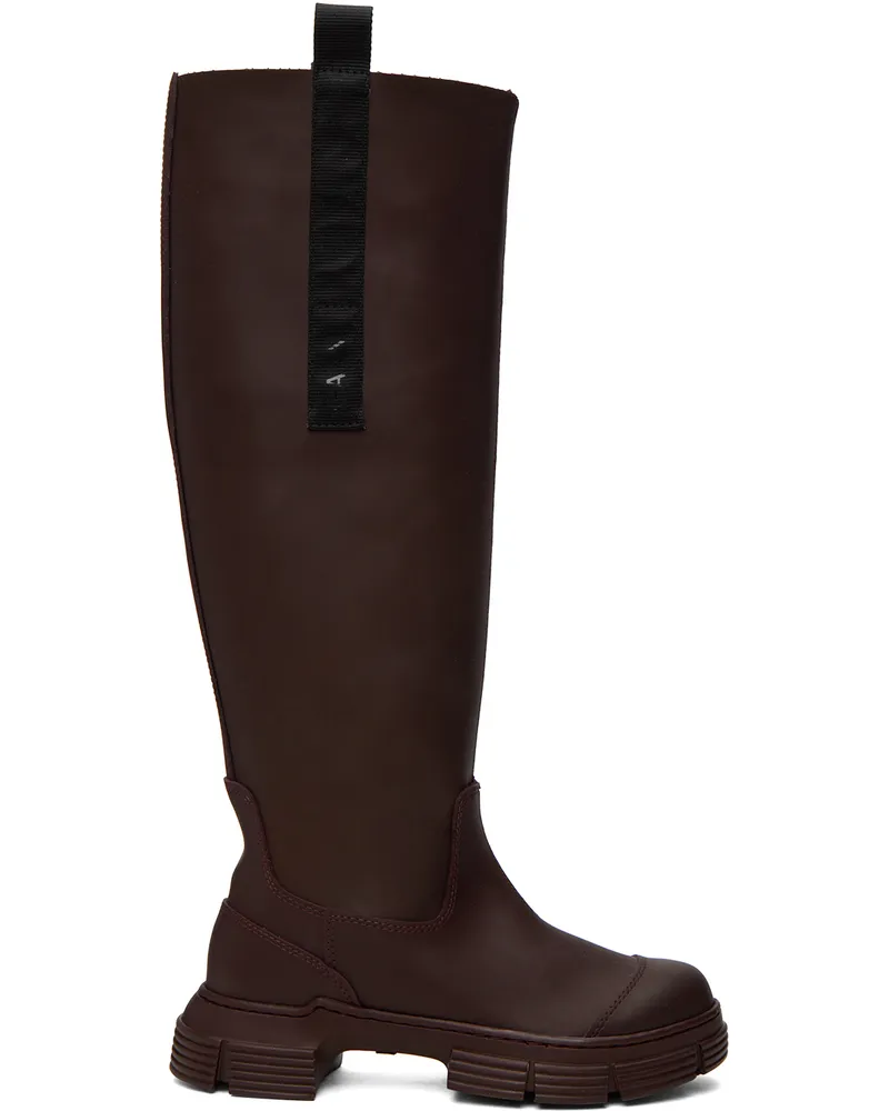 Ganni Burgundy Country Boots 436