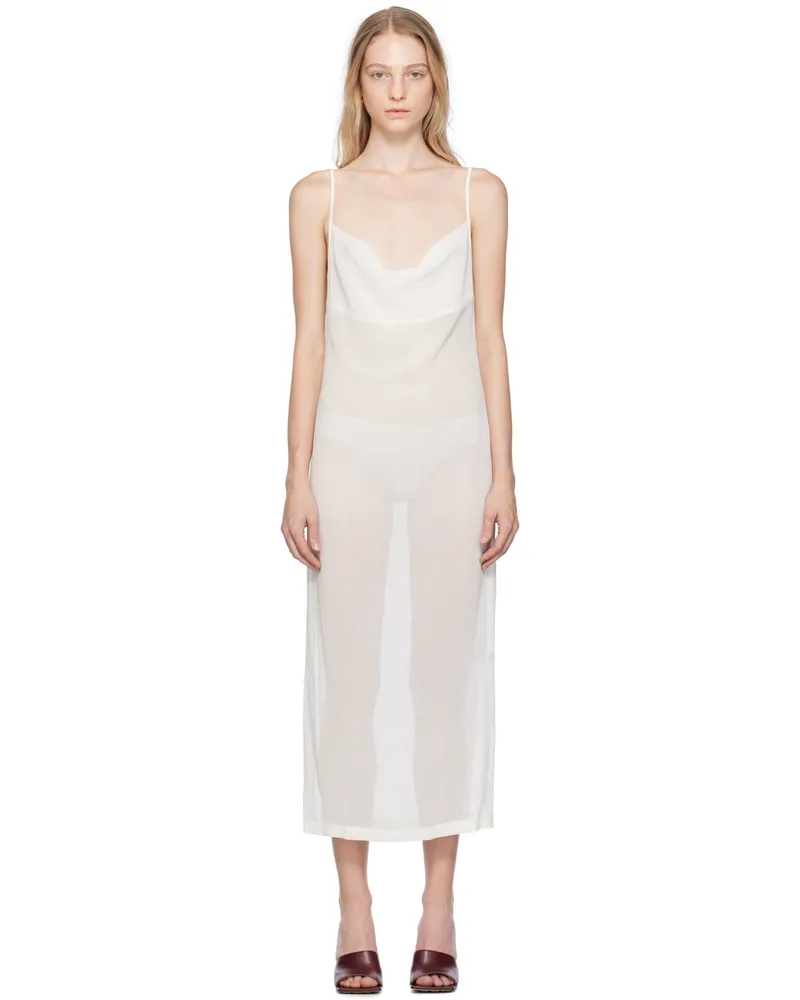 Bottega Veneta White Cowl Neck Maxi Dress 9071