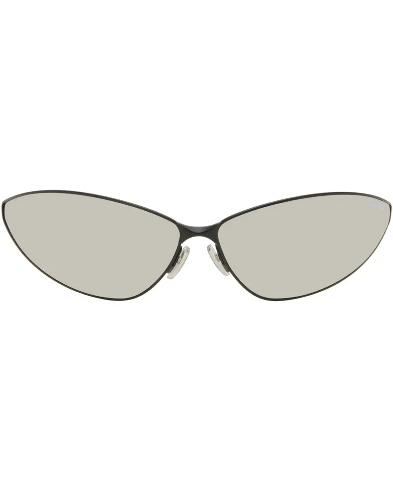 Balenciaga Black Razor Cat Eye Metal Sunglasses 003