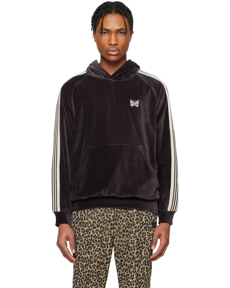 NEEDLES Black Track Hoodie B-charcoal