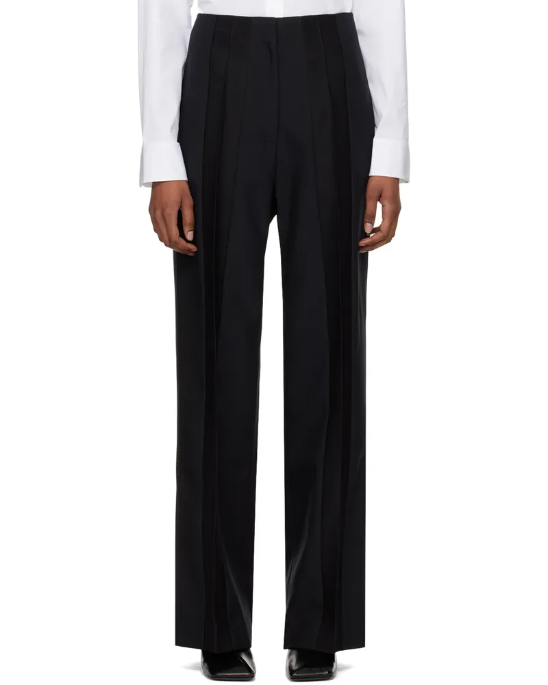 GIA STUDIOS Black Creased Trousers Black