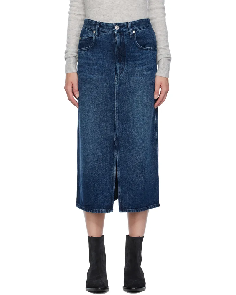 Étoile Isabel Marant Blue Tilauria Denim Midi Skirt 30bu