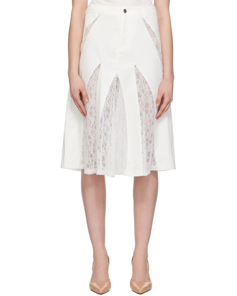 Miaou White Anita Midi Skirt Dove