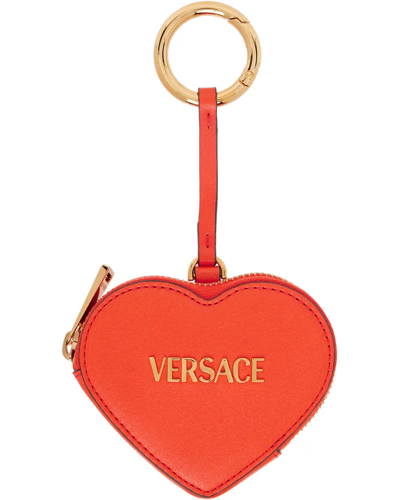 Versace Orange 'Versace' Tag Coin Pouch 1rc1v-papaya-versace