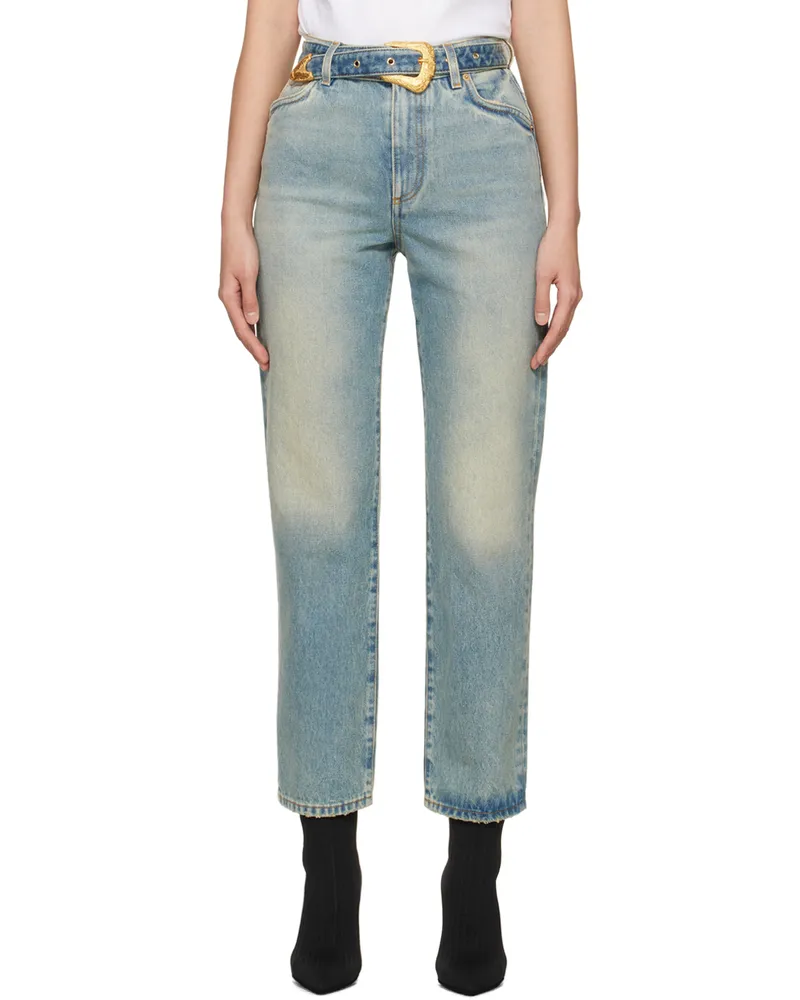 Balmain Blue Classic Belted Jeans 6ff
