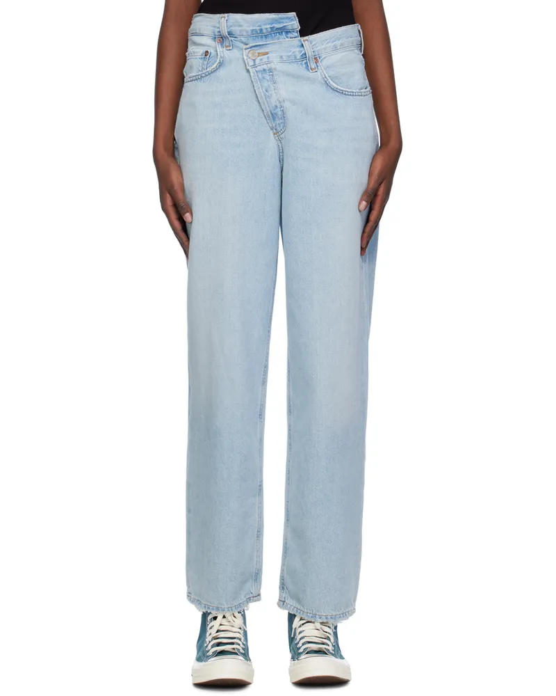 AGOLDE Blue Criss Cross Upsized Jeans Wired