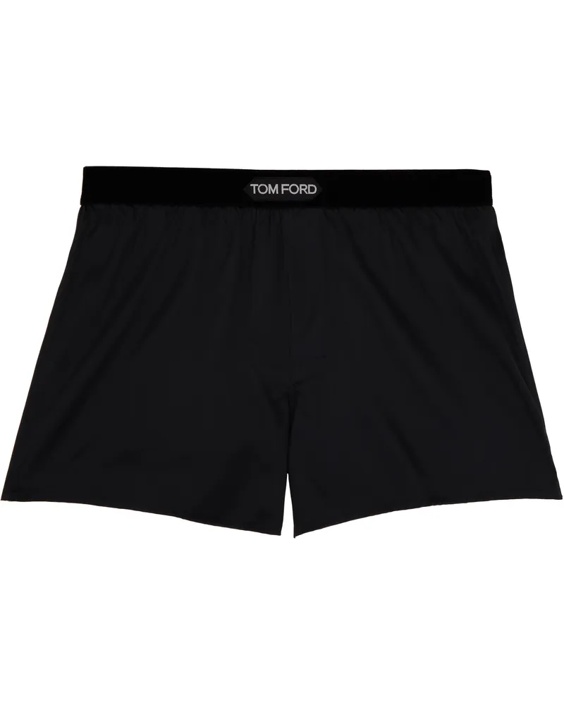 Tom Ford Black Silk Boxers Black