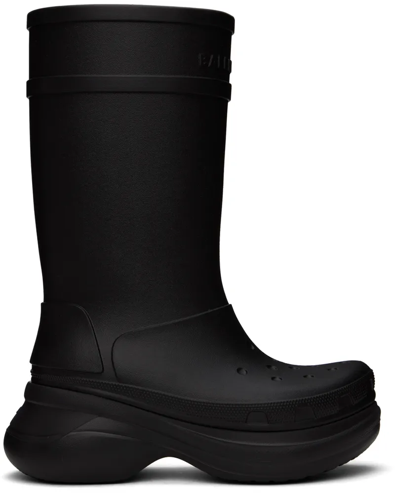 Balenciaga Black Crocs Edition Boots Black