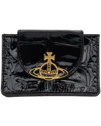 Vivienne Westwood Black Flap Card Holder Aw24-n403