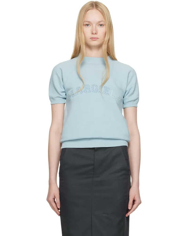 Maison Margiela Blue Short Sleeve Sweatshirt 488
