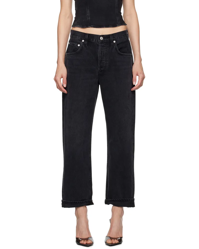 Citizens of humanity Black Dahlia Bow Leg Baby Roll Jeans Stonington
