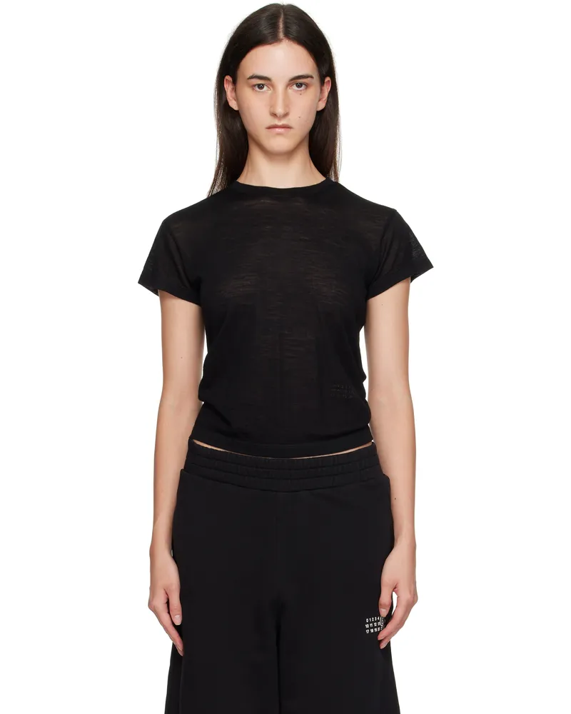 Maison Margiela Black Sheer Wool T-shirt 900