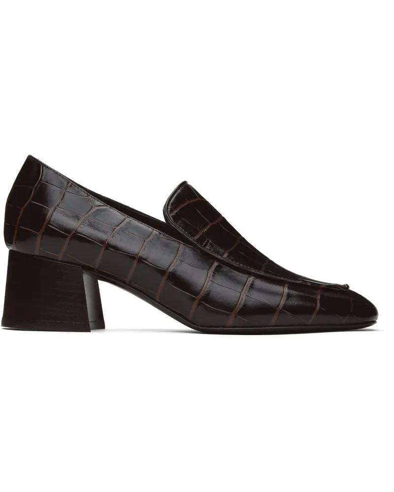 Totême Brown Block-Heel Heels Dark