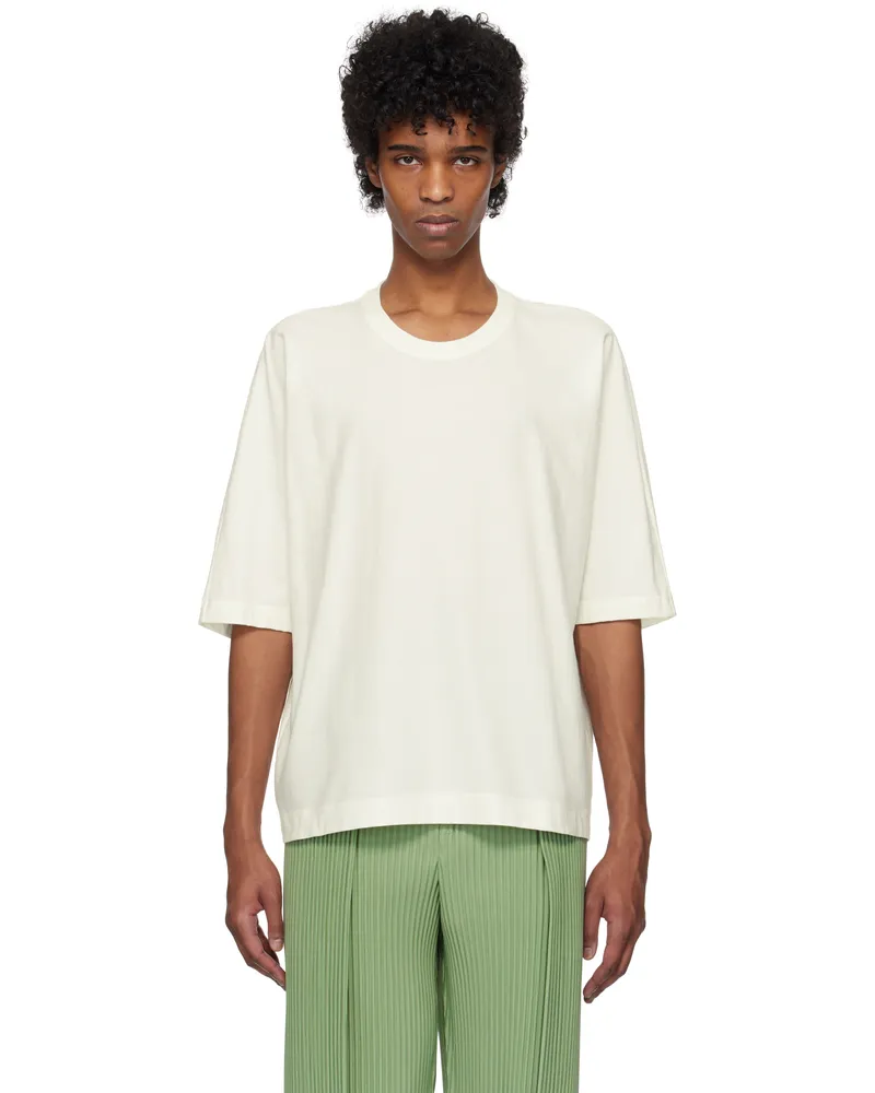 Issey Miyake White Release-T Basic T-shirt 01-white