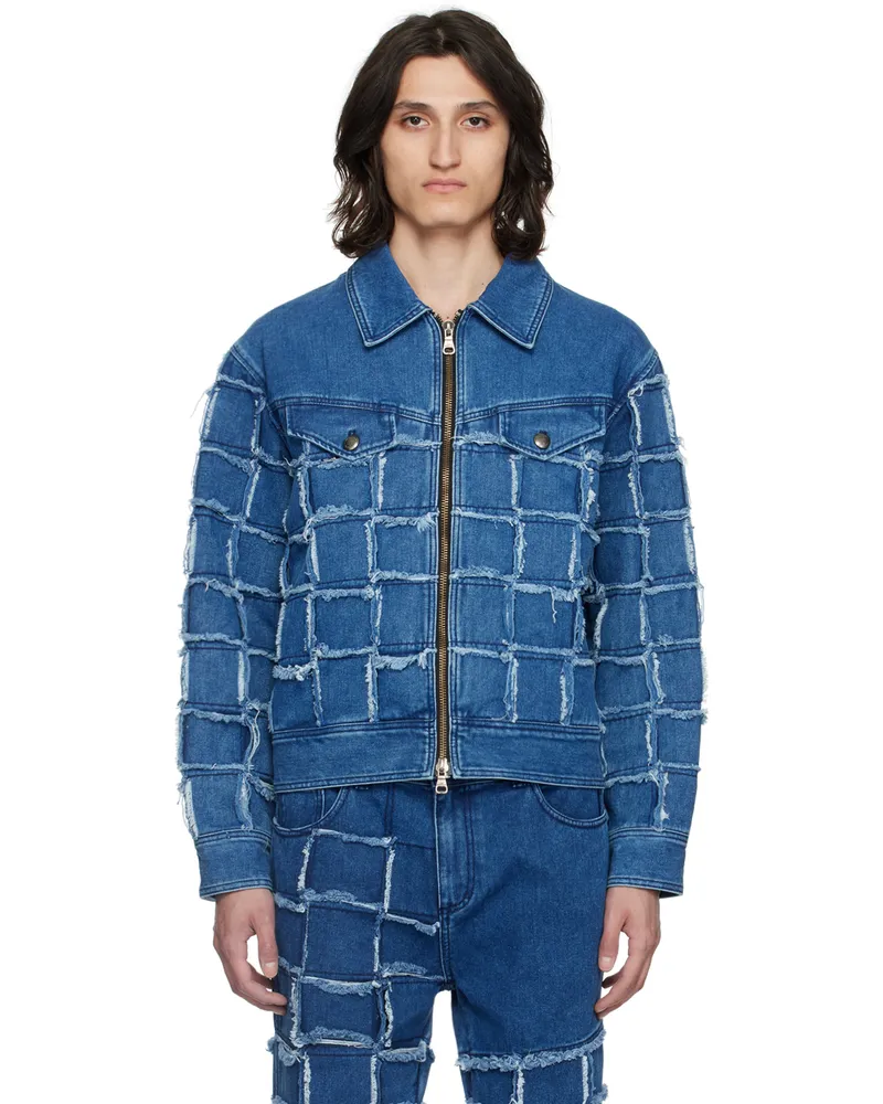 Andersson Bell Blue New Patchwork Denim Jacket Washed