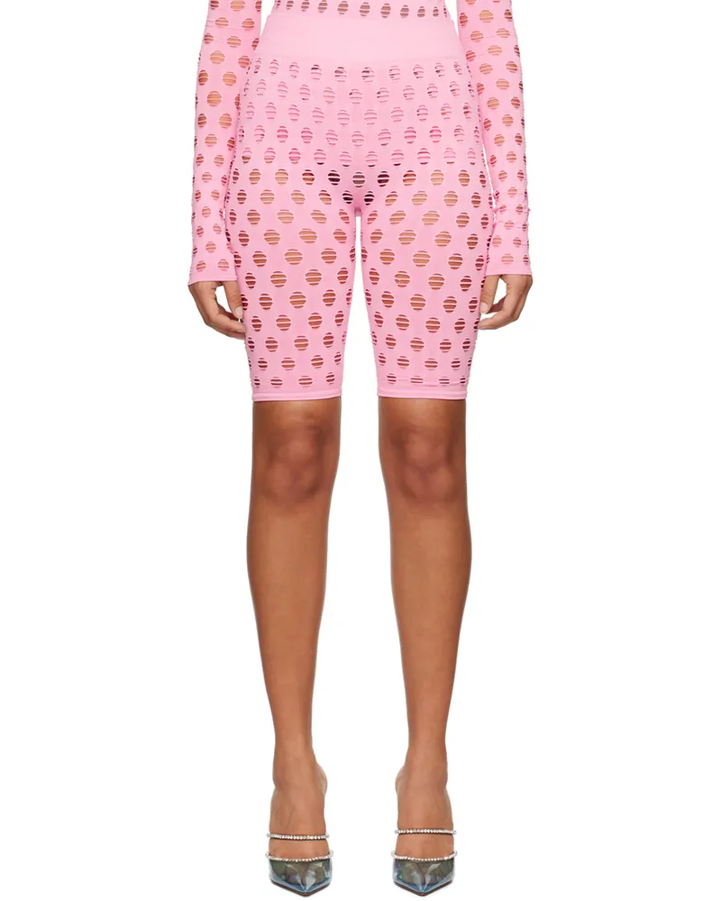 Maisie Wilen Pink Perforated Shorts Baby