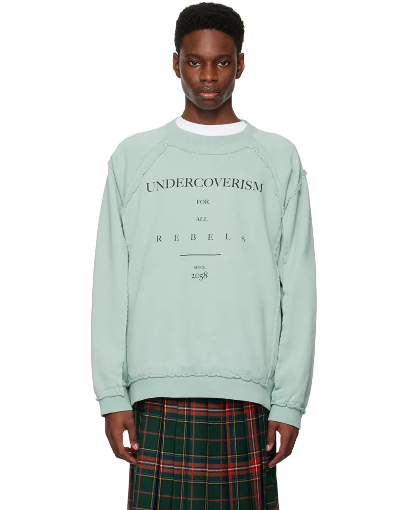 Undercover Green Raw Edge Sweatshirt Peppermint