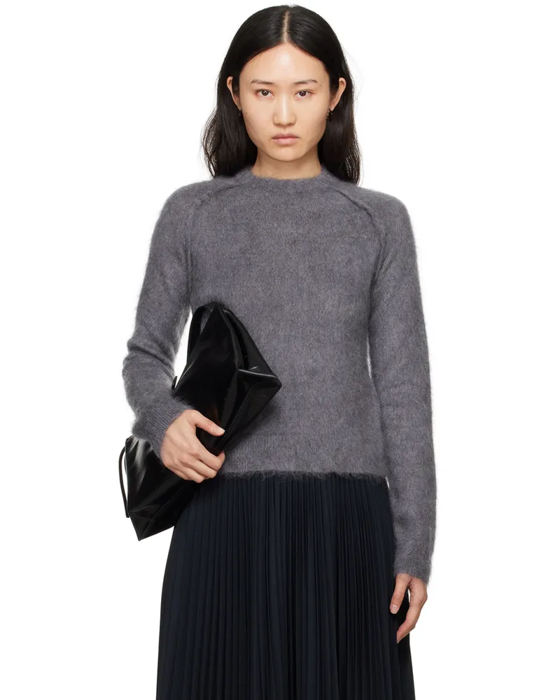 Jil Sander Gray Virgin Wool Brushed Sweater 020