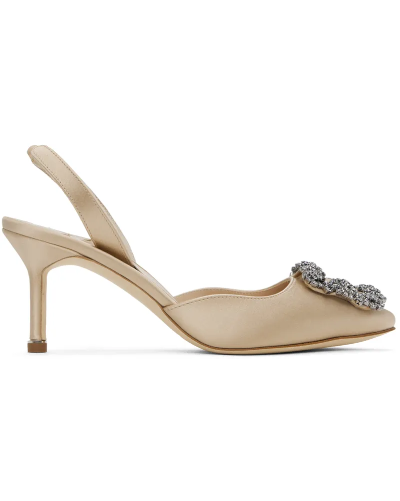 Manolo Blahnik Beige Hangisli Slingback Heels Mnud