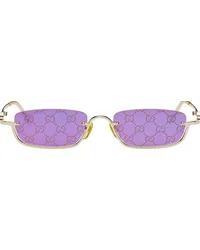 Gucci Gold Rectangular Sunglasses Gold-gold-violet