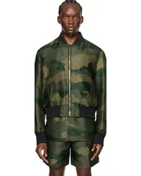 Balmain Khaki Camouflage Bomber Jacket Udf