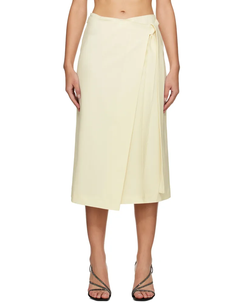 MSGM Off-White Wrap Midi Skirt 02