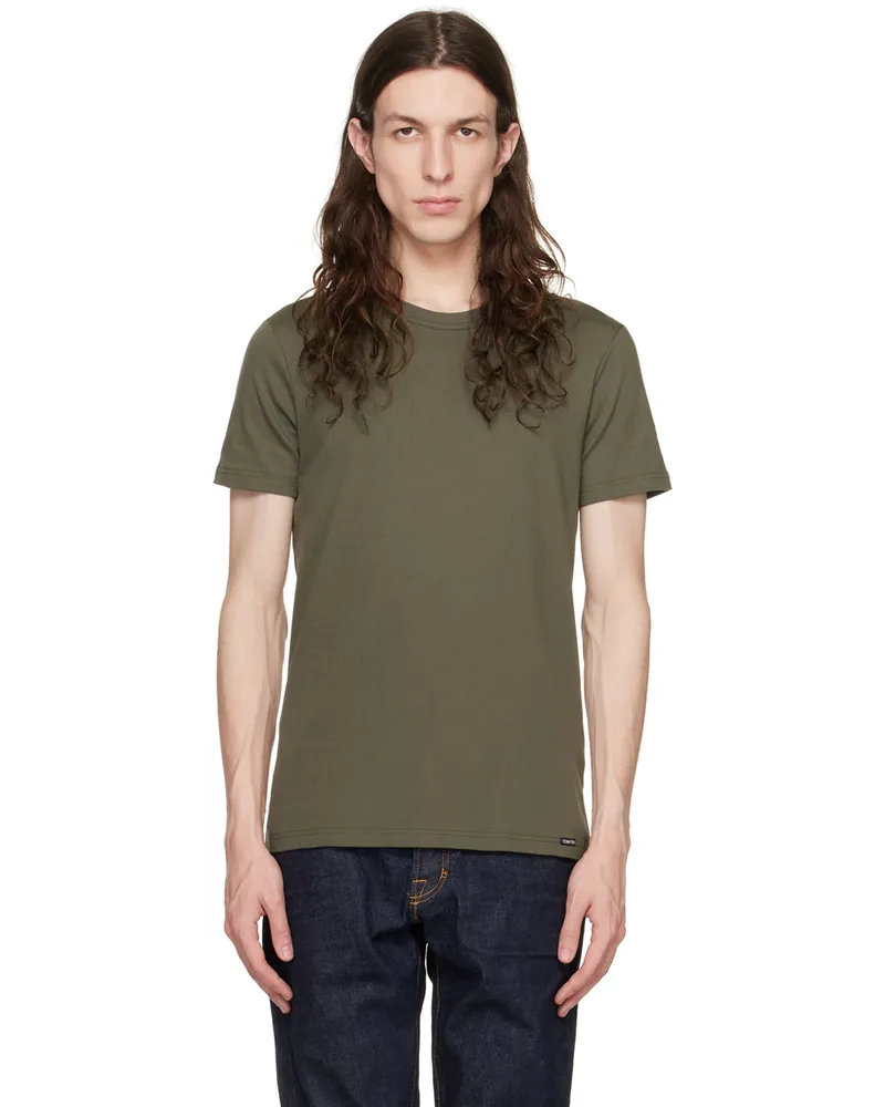 Tom Ford Khaki Crewneck T-Shirt 302