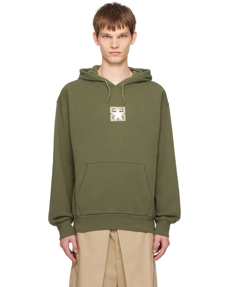 Givenchy Green 4G Stars Hoodie 306-olive