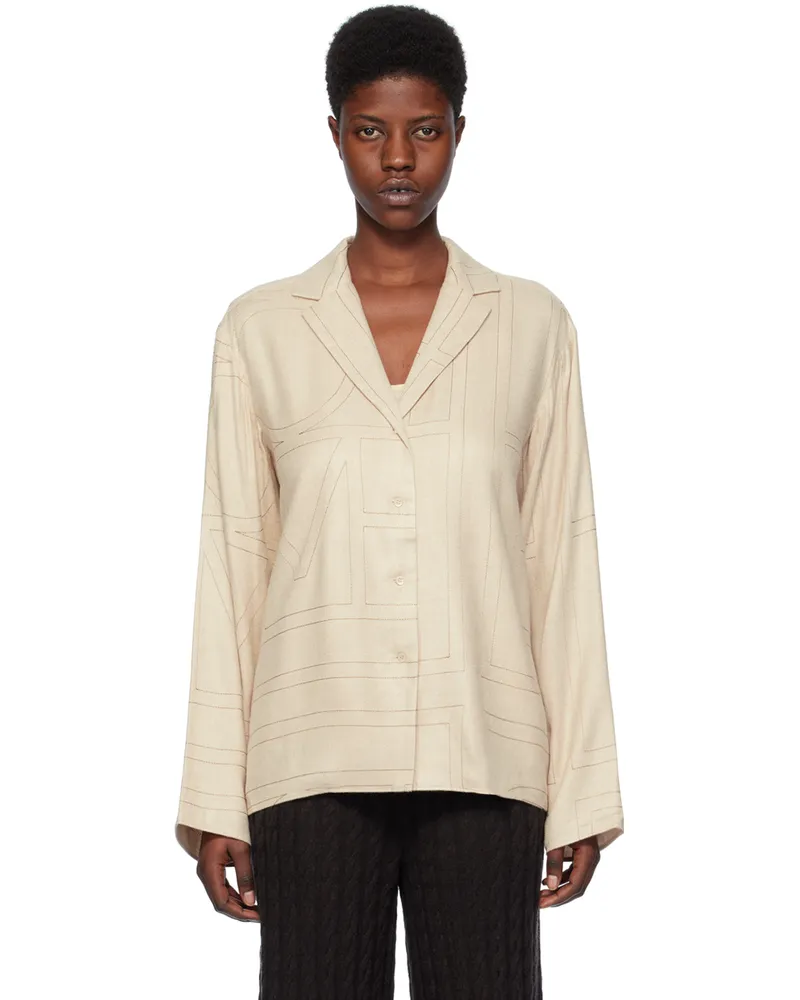 Totême Beige Monogram Pyjama Shirt Light