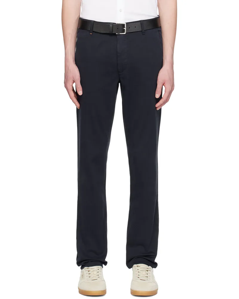 HUGO BOSS Navy Slim-Fit Trousers 404-dark