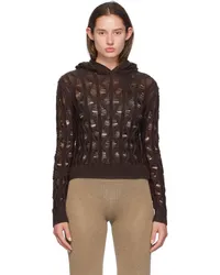 Isa Boulder Brown Fudgy Sloping Hoodie Dark