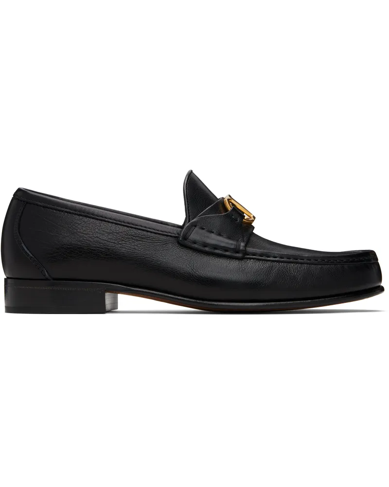Valentino Garavani Black Vlogo Signature Buffalo Loafers 0no