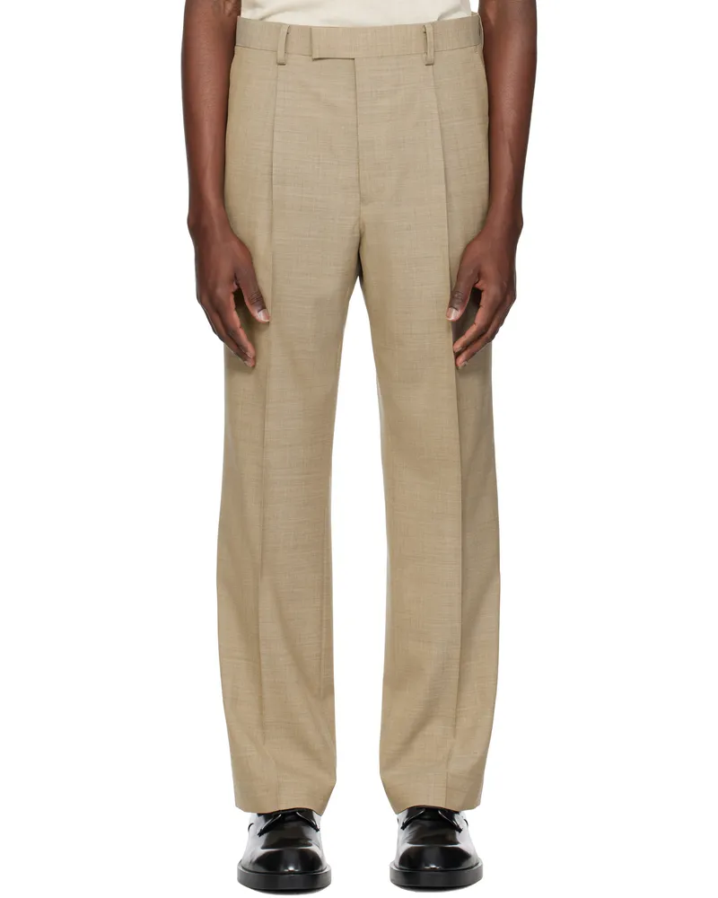 AURALEE Brown Super Fine Tropical Wool Trousers Top