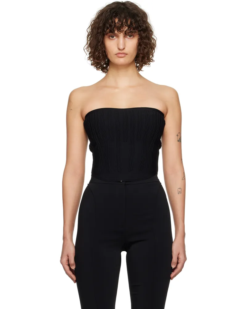 Thierry Mugler Black Knit Bustier Camisole 1999